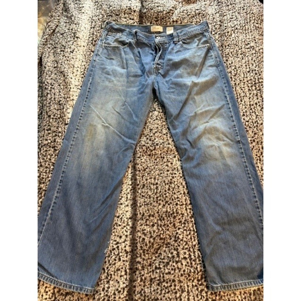 Men's Levi True Straight Silver Tab ButtonFly Jeans Size 38x32